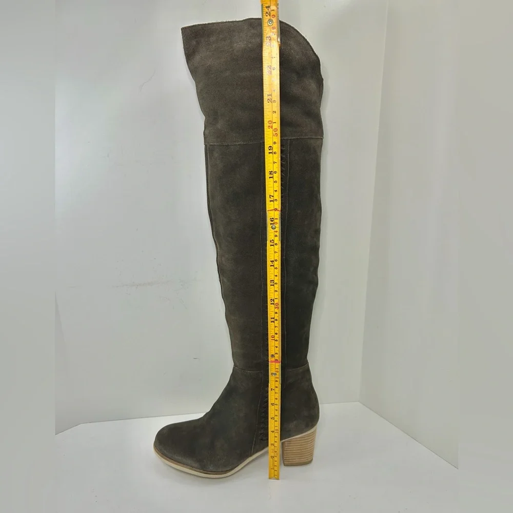 Coconuts by Matisse Anthropologie Muse Choco Brown Suede Over Knee Boots Sz 10
